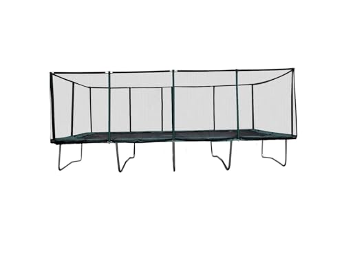 Galactic Xtreme Rectangle Gymnastics Trampoline 13x23 with Net Black and Green