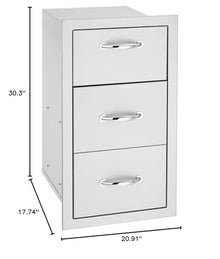 TrueFlame 17-Inch Vertical 2-Drawer & Paper Towel Holder Combo