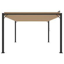 HKTMGDNG 9.8x13.1 Ft Louvered Gazebo Aluminum Outdoor Pergola Taupe