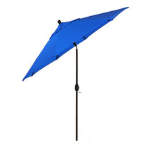 California Umbrella 12-Year-Non-Fading, 9Ft Premium Sunbrella Patio Umbrella, Hand-Crank, Button-Tilt, Bronze Frame, Pacific Blue Fabric