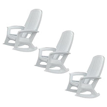 Semco Rockaway Heavy Duty All Weather Rocking Chair, White, 3 Pack