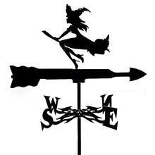 Witch Metal Weather Vane Vintage Weathervane Hollow Wind Direction Indicator for Outdoor Garden Roof Paddock Decoration Wind Vane (Style 5) (Style 1)