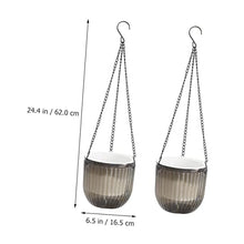 4 pcs Planters Hanging Garden Inch and Self Gray Fence for Chains Hooks Plants Resin Succulent Chain Plant Decorative Pots Round Containers Outdoor Indoor Basket (Greyx3pcs 16.5X15CMx3pcs)
