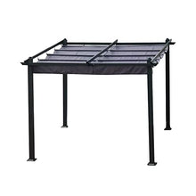 SPOFLYINN Modern Aluminium Pergola Shelter for Gardens Terraces, Backyard, Metal Frame Support Outdoor Patio Retractable Shade Canopy Sunshelter 13x10 Ft Gray As Shown One Size