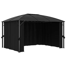 Outdoor Canopy Tent Party Tent Gazebo with Curtains 157.5"x118.1"x104.3" Anthracite