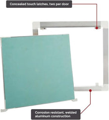 Linhdor RGB AL 4012 Touch Latch Drywall Access Door for Walls & Ceilings – Seamless Drywall Integration, STC 62 Sound Rated, Removable Door, Aluminum Frame, No Visible Latches (5/8" Drywall, 30x30)