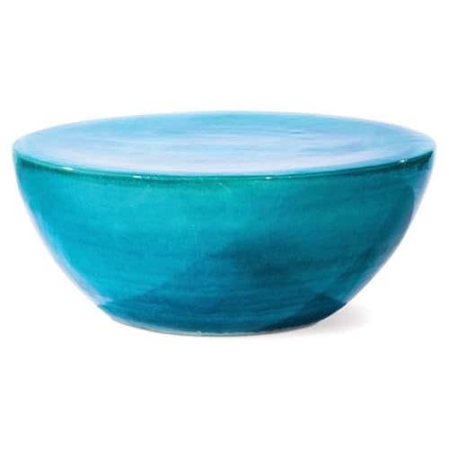 Seasonal Living Ceramic Bowness Modern Coffee Table in Aquamarine Blue
