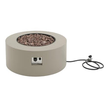 Merax 32 Inches 40,000 BTU Round Iron Propane Fire Pit, Light Grey
