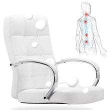eexbz Comfortable Desk Chair Ergonomic Office Chair High Back Desk Chair - White/Black LeatherSoft Executive Swivel Office Chair - Swivel Arm Chair Home Office Desk Chairs(Black)