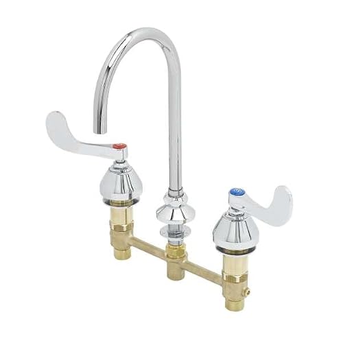 Concealed Widespread Faucet, 8" Centers, 133Xp-F12 Swivel Gooseneck, 1.2 Gpm Flow Control