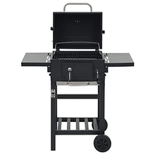 Outdoor Charcoal Barbecue Grill with Bottom Shelf and 2 Wheels, Heavy-duty Smoker Grill, Steel BBQ Stand for Picnics Parties Outings 38.2" x 22.4" x 39"