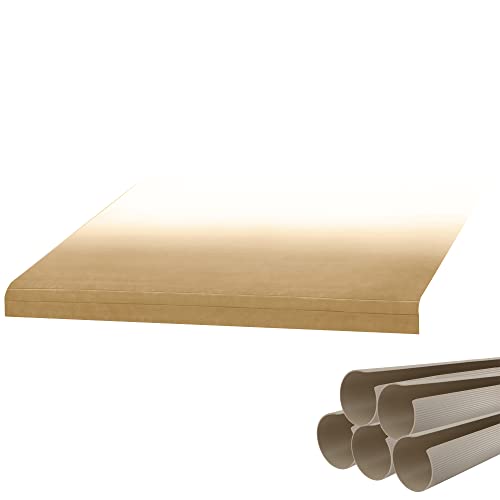RecPro RV Awning Fabric with Awning Cover Kit | 12-22 Foot Camper Awning | Tan Fade | 8' (96") Awning Replacement | Heat Sealed | 3 Year Warranty (18 Feet (17'1" Actual), Tan Awning Cover)