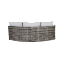 Benzara Mita 86 Inch Outdoor Loveseat with Pillows Gray Beige Black