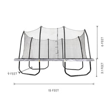 Skywalker Trampolines Epic Series 15 FT Rectangle Outdoor Trampoline with Enclosure Net Black and Gray