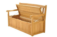 TeakFurnitureOutlet Devon 5 Feet Storage Bench A-Grade Teak Luxurious Outdoor Garden Patio