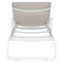 Compamia Tropic Arm Sling Chaise Lounge White Frame Taupe Sling White