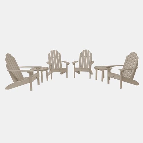Highwood Classic Westport 6pc Set Adirondack Chairs with Side Tables Woodland Brown