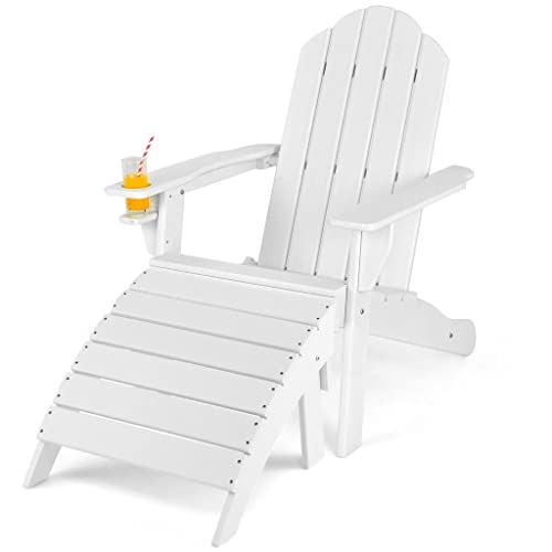 Recliner and Folding Food Set All Weather Outdoor White (D 1)