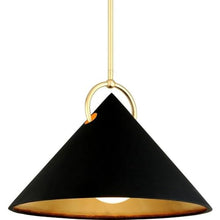 Corbett Lighting Charm 1 Light Pendant Modern Style Black/Gold Leaf 21" Tall 30" Wide