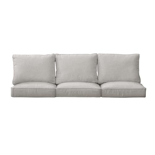 Sorra Home 25 in x 5 in Deep Seating Cushion Set-Corded Sofa, Standard, Ivory 5 Pound