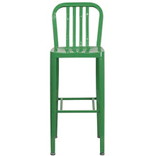 Flash Furniture Gael Commercial Grade 2 Pack 30" High Green Metal Indoor-Outdoor Barstool with Vertical Slat Back