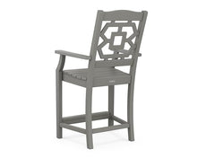 Martha Stewart by POLYWOOD® Chinoiserie 3-Piece Farmhouse Bistro Counter Set in Slate Grey