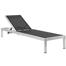 Pemberly Row Modern Aluminum Patio Chaise Lounge Set of 6 Black