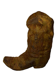 Solid Rock Stoneworks Western Boot Planter – 21" Tall Heavy 81 lb Cast Concrete Cowboy Boot Outdoor Planter, Rustic Western Garden Décor, Durable Weatherproof Stone Flower Pot
