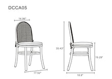 Manhattan Comfort Paragon Rattan Wicker Cane Side Outdoor Dining Chair Set of 4 with Grey Cushions