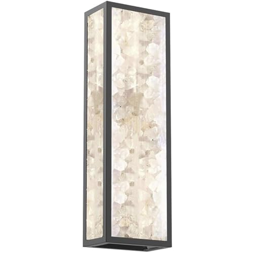 Minka Lavery 8173-66A-L Salt Creek Unique Acrylic Rectangular Outdoor LED Wall Mount, 1-Light 33 Watt, 32" H x 4" W, Coal Black
