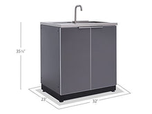 NewAge Products Classic Series 32-Inch Aluminum Outdoor Kitchen Sink Cabinet - Slate Gray, 24" D x 32" W x 36.5" H