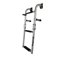 Stainless Steel 2+1 Step Ladder Folding Step Ladder with Teak Treads for Boat Yacht Hardware