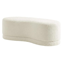 Outdoor Escape Beige Upholstered Ottoman Bench for Outdoor Living, Modern Design, Sturdy Construction, Comfortable Seat, Versatile Use, Durable Fabric