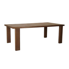 NADAAL STUDIOS Emeren Outdoor Dining Table, Rectangular Ceramic Tile Inlay, Solid Teak Frame, Seating for Eight, Brown