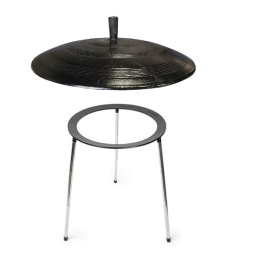 Handmade Korean cast iron cauldron lid sotttukkeong BBQ griddle 17.7 in with Extendable Stand