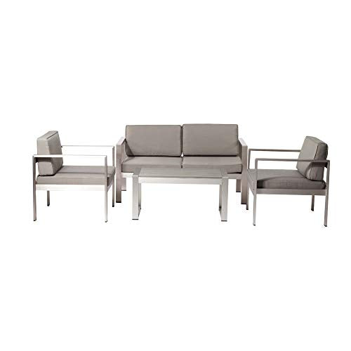 Benzara BM172083 Enchanting/Modish Outdoor Lounge Set (Set of 4), Taupe