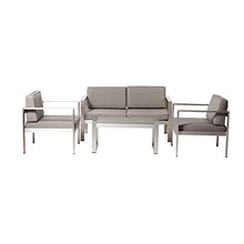 Benzara BM172083 Enchanting/Modish Outdoor Lounge Set (Set of 4), Taupe