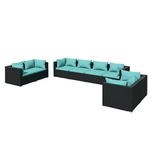 HKTMGDNG 8-Piece Modular PE Rattan Patio Sofa Set with Cushions