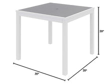 Olio Designs Series Ivy Square Patio Table, Grey/White