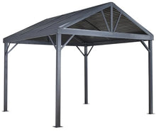 Sojag 8' x 8' Sanibel I Hardtop Gazebo Outdoor Weather-Resistant Aluminum Frame Light Grey