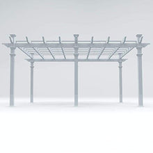 Vita 12x16 Foot White Vinyl Barcelona Flat Top Pergola