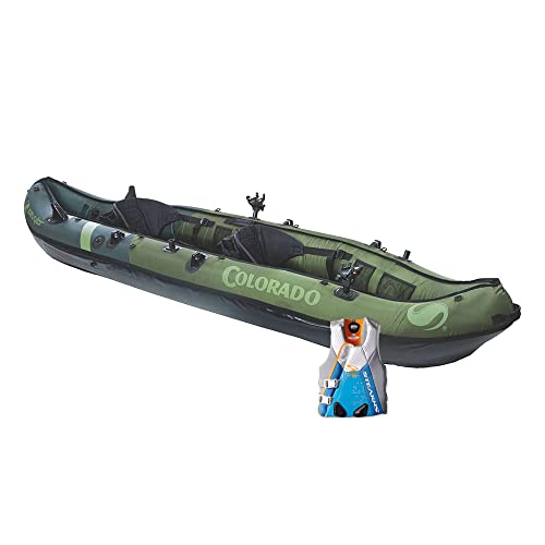 Sevylor Colorado 2 Person Inflatable Kayak with Adjustable Seats Green