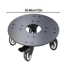 bogniga 2pcs Heavy Duty Flower Pot Rack Universal Flower Pot Wheels Round Metal Tray Plant Movable Rolling Potted Plant Stand with Rollers(16in)