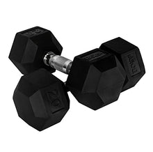 Bolt Fitness Supply Rubber Dumbbell Set 5-50 lb Hex with Metal Handles (Pair) Black, Silver