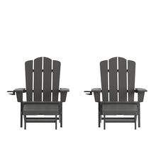 Flash Furniture HDPE Indoor/Outdoor Adirondack Chair, Gray, 2-Pack