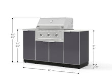 NewAge Products Classic Series 5PC Aluminum Slate Gray Modular Outdoor Kitchen Grill Island with 33" Performance Grill NG -24"D x 65"W x 57.15"H