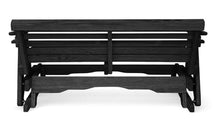 5 FT BLACK Porch ROLLBACK Glider Cupholders Bench for 3 Person, Amish-Made Pine Wood Patio Glider, Smooth Glide, Balanced Construction, Even Weight Distribution, Relaxed Seating Angle, Made in USA