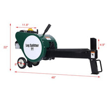 Electric Log Splitter 7 Ton, 2HP Copper-Wire Motor, Double Flywheel Design, 2-Second Cycle Time, Splits Logs Up to 18" × 14", Portable Low-Profile Wood Splitting Machine with Wheels & Handle