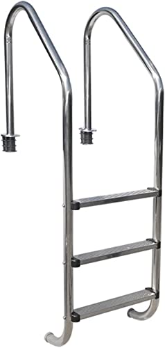 Etsuosy Pool Ladder Handrail, 304 Stainless Steel, Silver, 61 in Height, 20 in Width, Inground Swimming Pool Step Ladder
