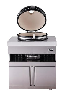 Mont Alpi MA-KAM Heavy Duty Stainless Steel Universal Kamado Charcoal Smoker Grill Module + Storage Cabinets & Granite Countertops - for 18" Big Green Egg, Kamado Joe Classic, Akorn, Pit Boss Models